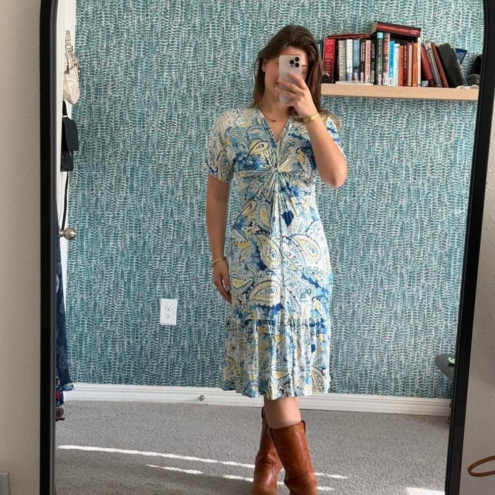 Ralph Lauren CottageCore Blue and yellow dress - Picture 3 of 4